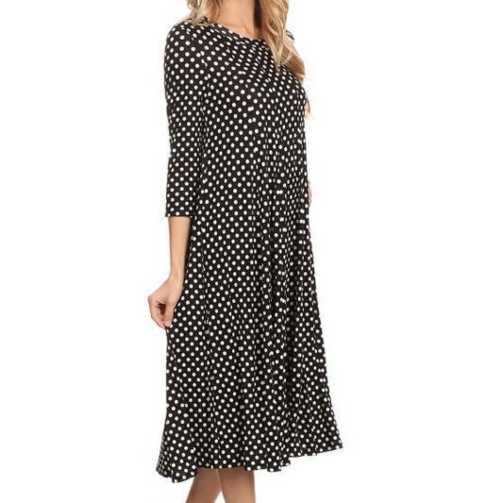 (Brand New) Black Polka Dot Dress